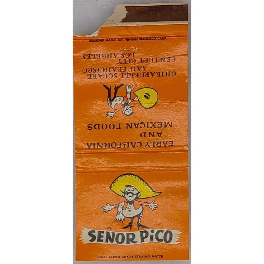 Front Strike Matchbook Cover Senor Pico Mexican Restaurant San Francisco LA CA - Picture 1 of 5